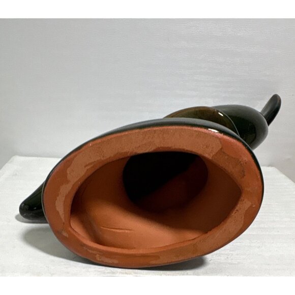 Blue Mountain Pottery Dolphin Figurine 6.75" Tall Green Black Drip Glaze - Picture 5 of 7